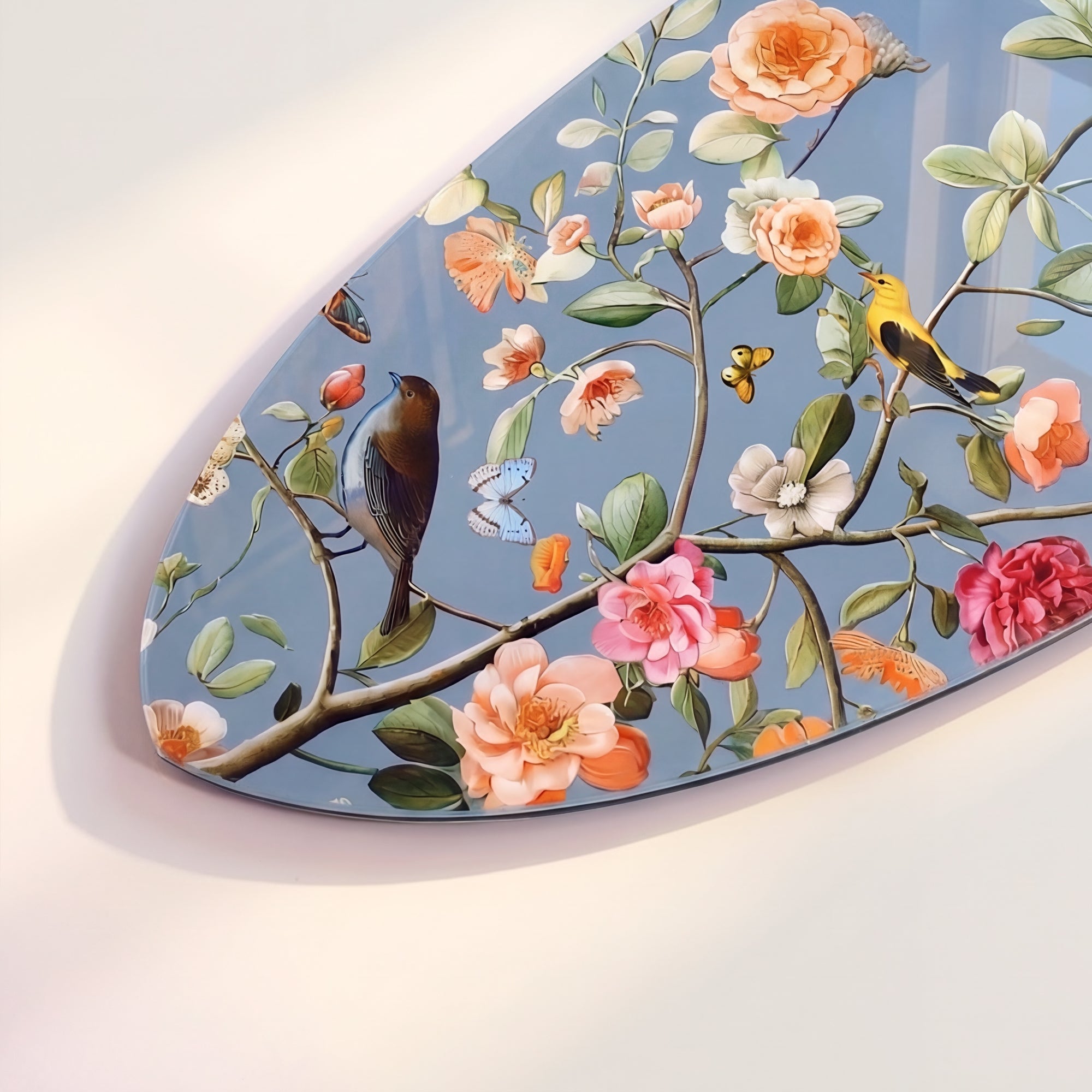 Blooming Dusty Blue Acrylic Surfboard