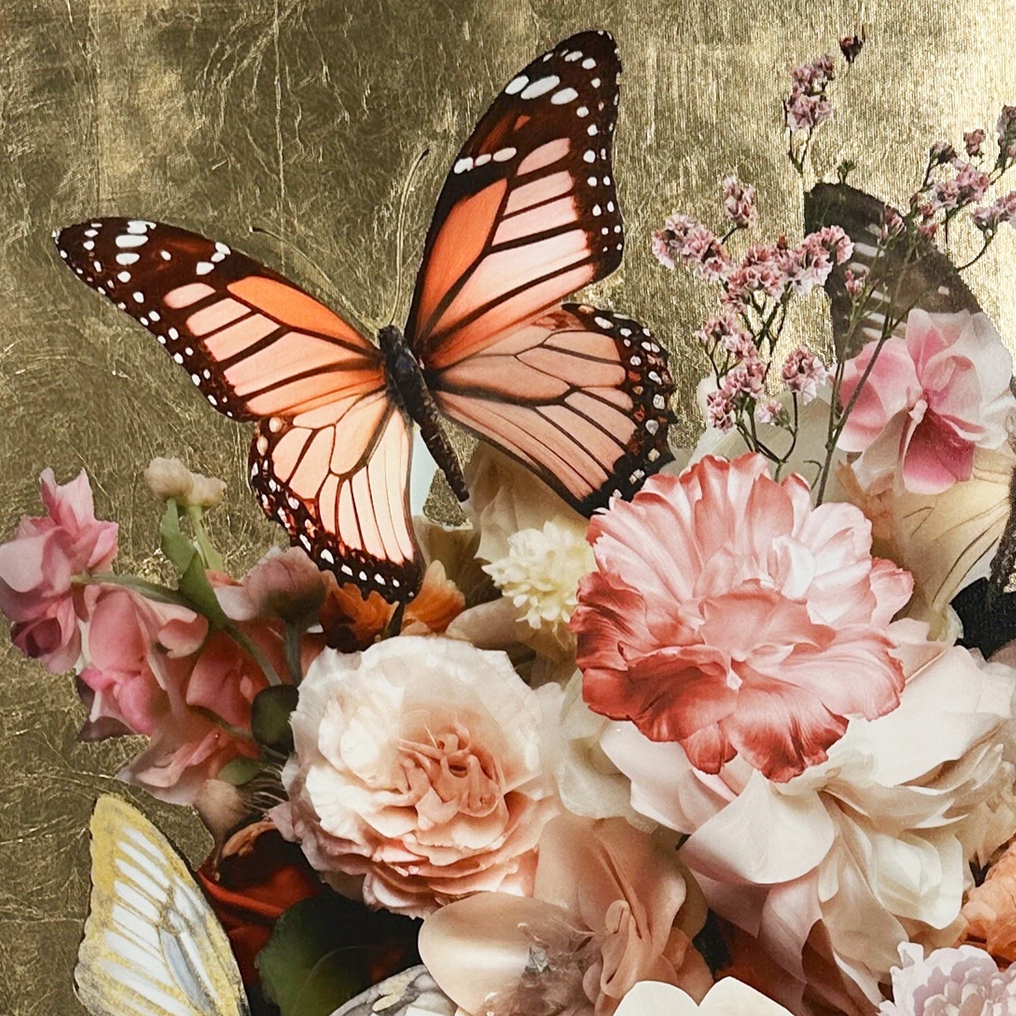 Butterfly Aficionado | Hand Embellished Gold Leaf Art