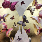 Butterfly Pins Merlot | Hand Embellished & Sculptural Gold Leaf Art