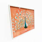 Peach Peacock Preppy | Hand Embellished Diamond Dust