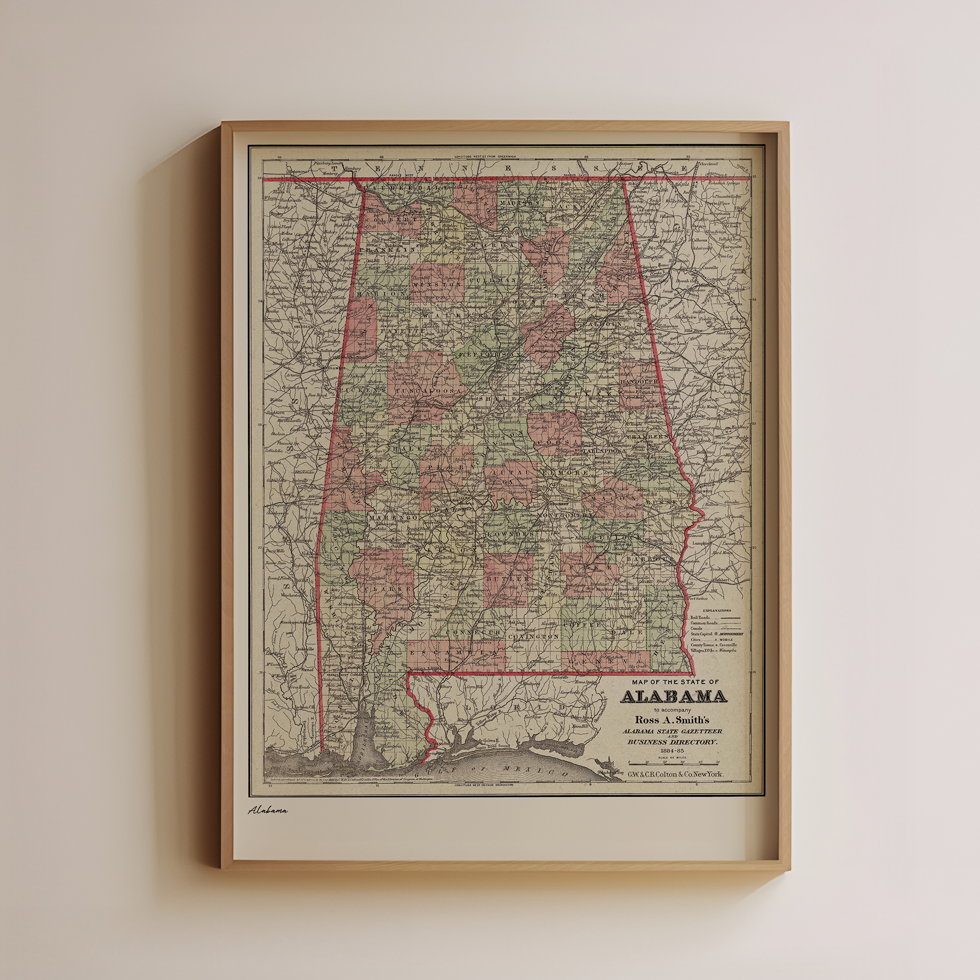 Alabama Vintage Map Main image