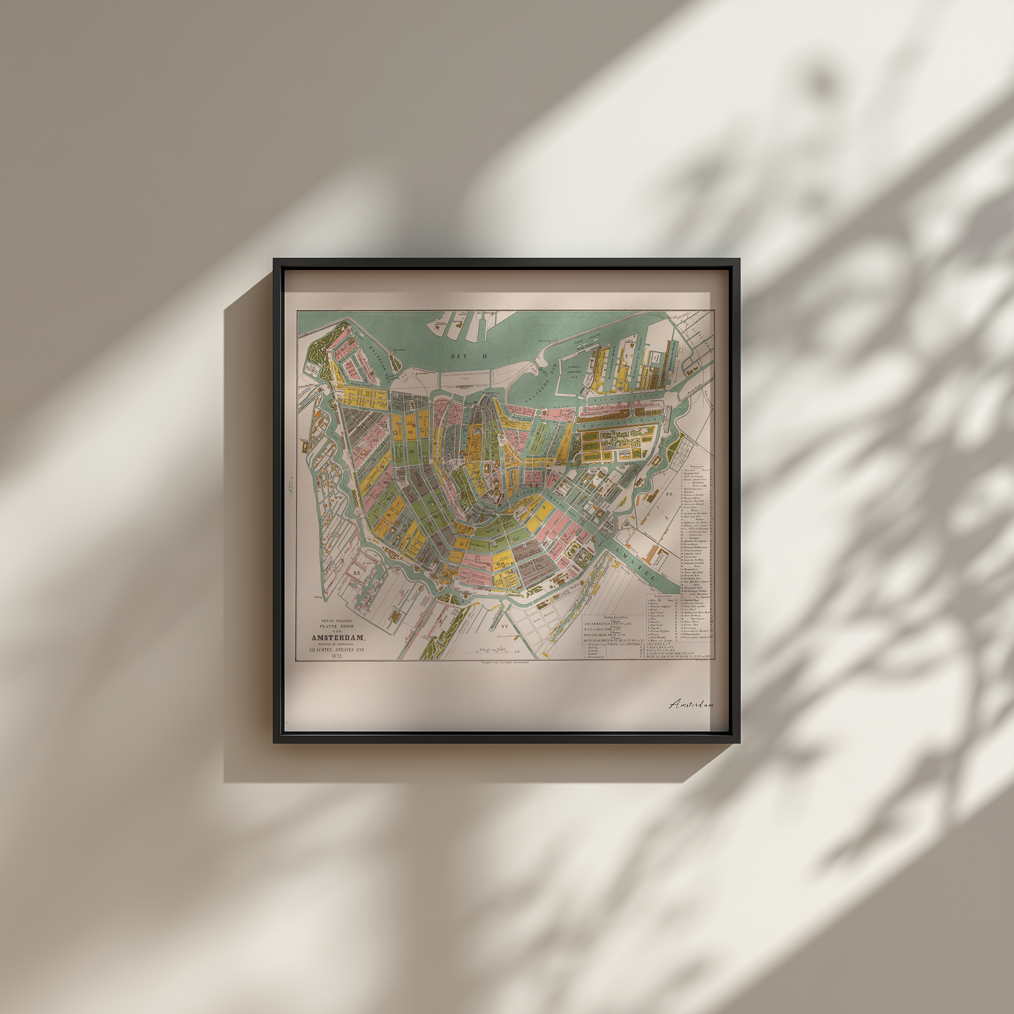 Amsterdam Vintage Map - Square Secondary image