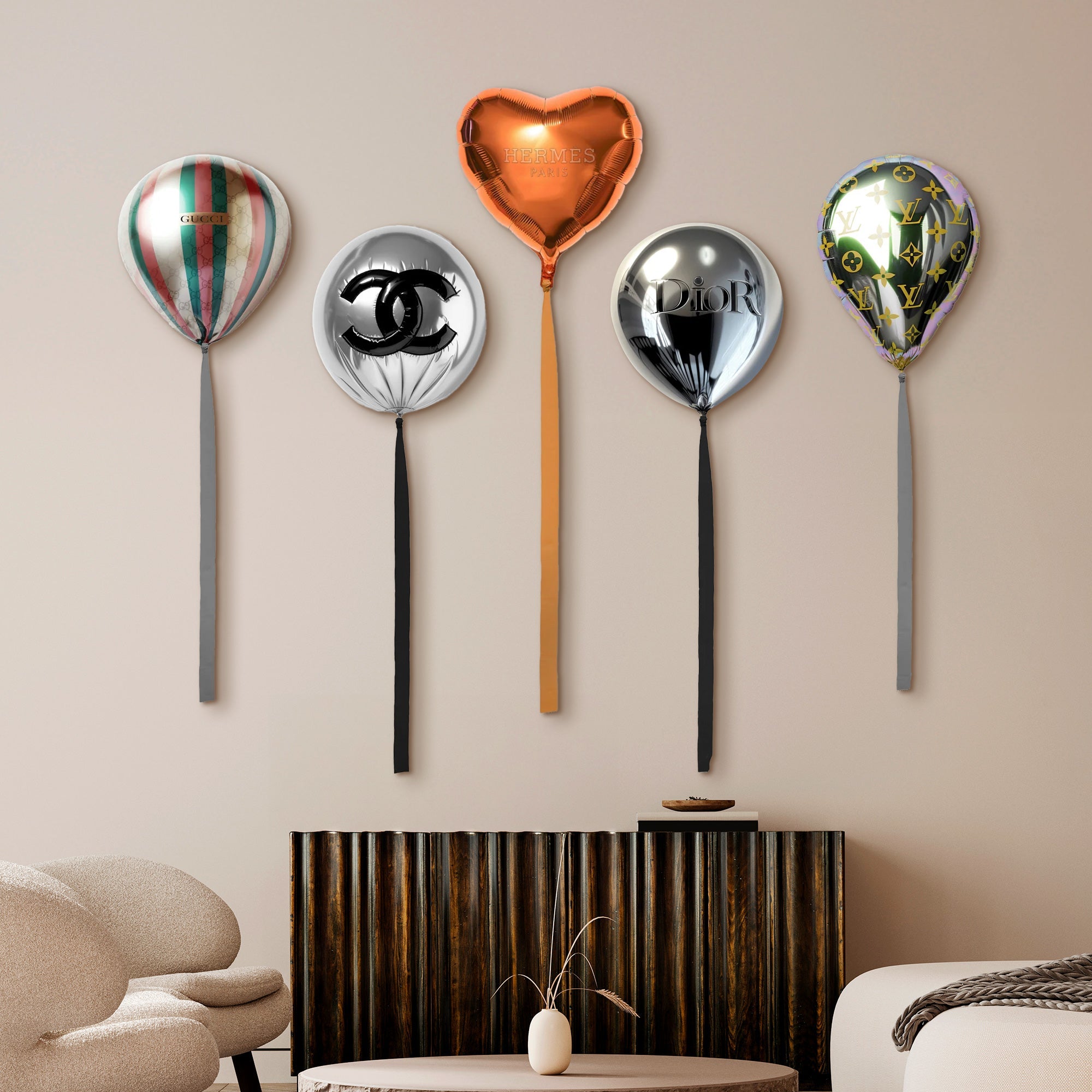 Balloon Fantasy Acrylic Silhouettes Gallery Wall