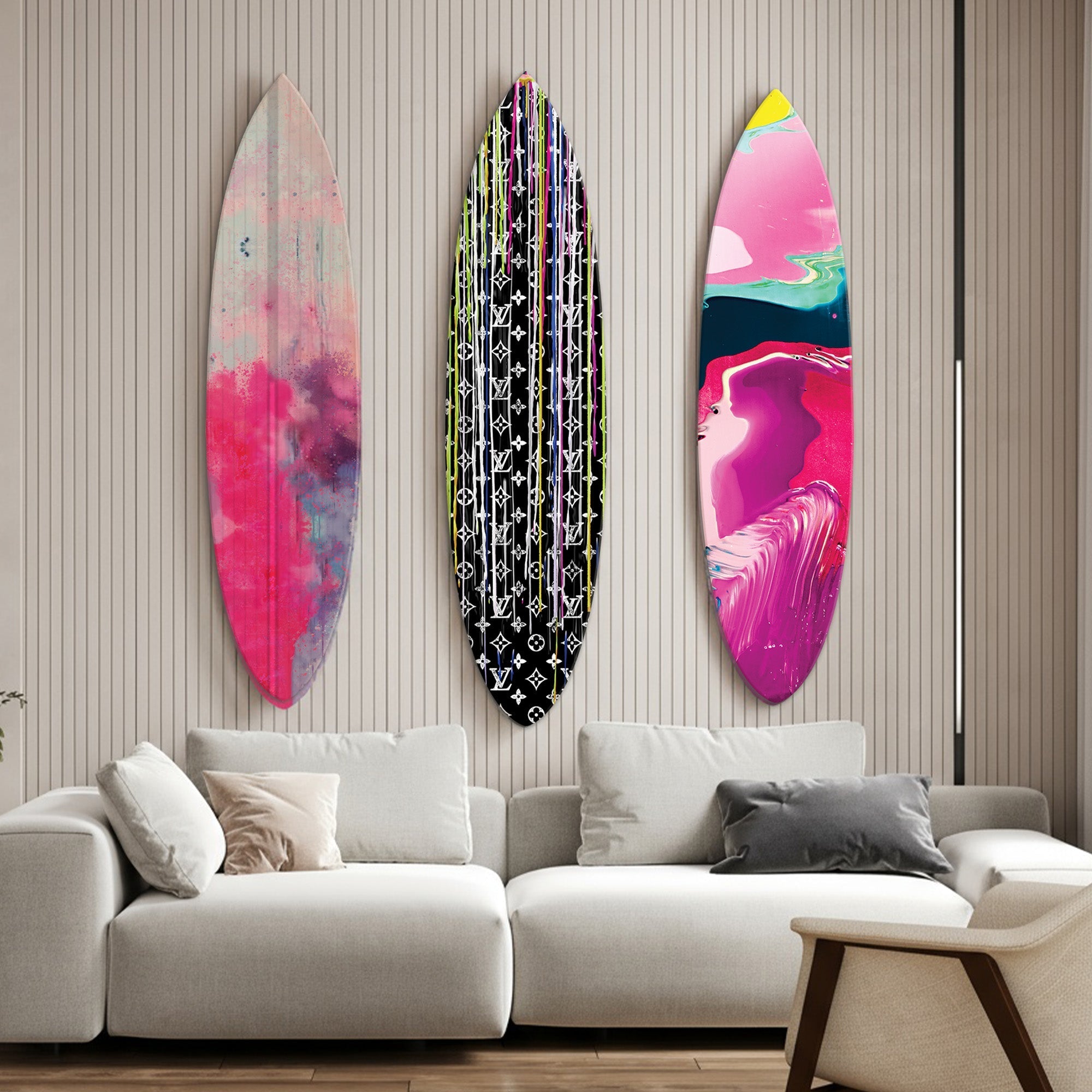 Electric Pop | Surfboard Gallery Wall