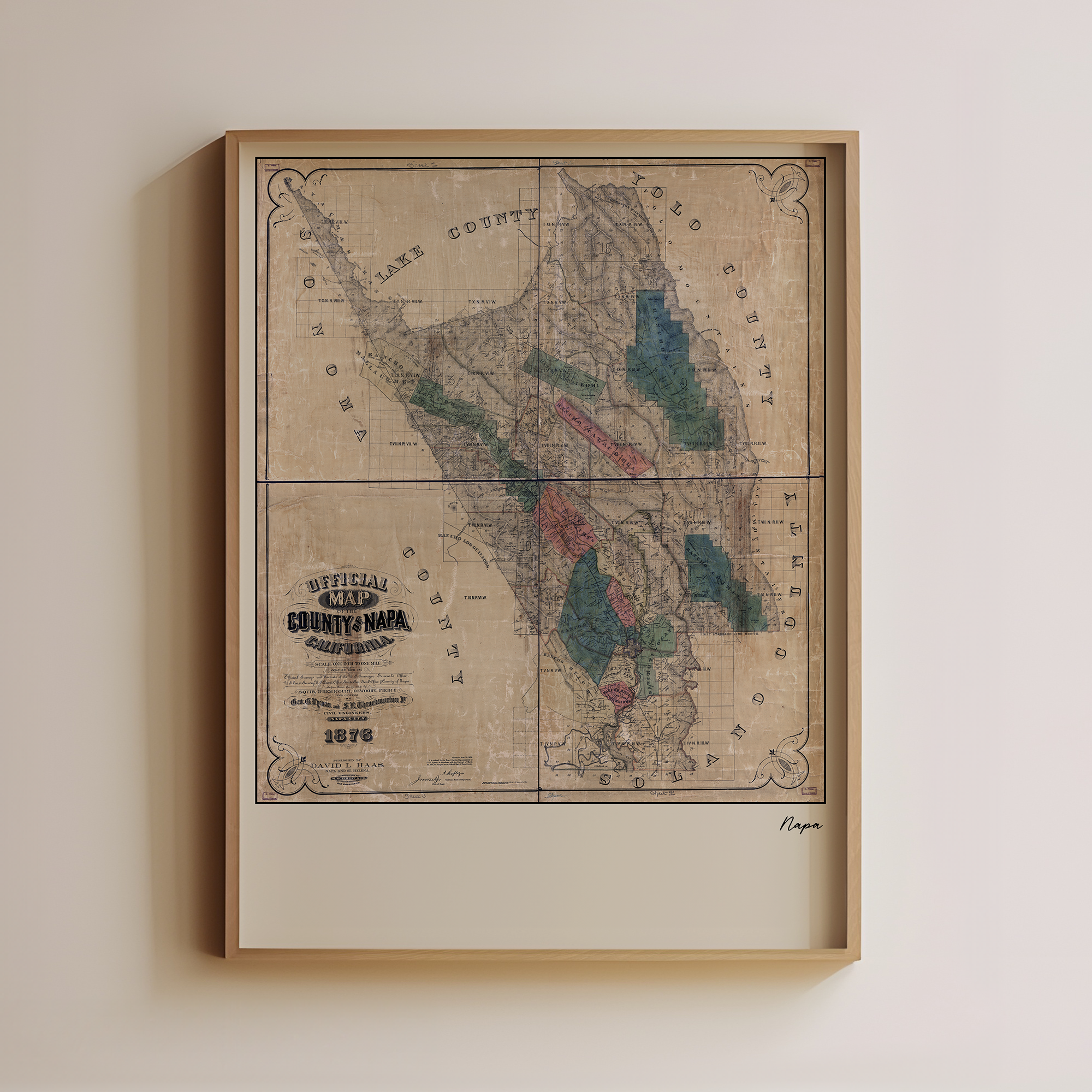 Napa, California Vintage Map Main image